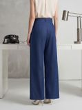  Quần suông denim gân dọc thân túi chìm 
