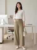  Quần suông kaki cạp cao diễu thân trước 