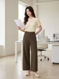  Quần suông kaki cạp cao diễu thân trước 