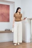  Quần suông có gân túi hàm ếch chất Kaki cạp sau chun co giãn 