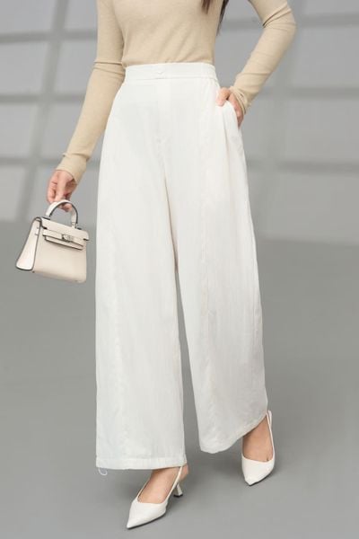 Quần suông thô đũi cạp cao chun sau