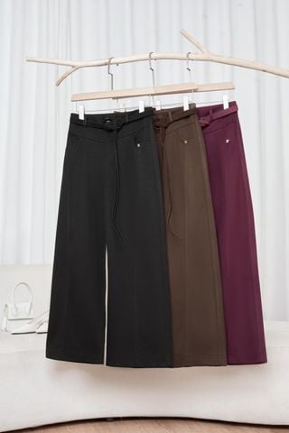 Quần suông dạ Ceci kèm đai cạp chun sau thời trang