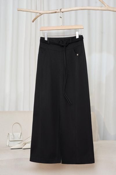  Quần suông dạ Ceci kèm đai cạp chun sau thời trang 