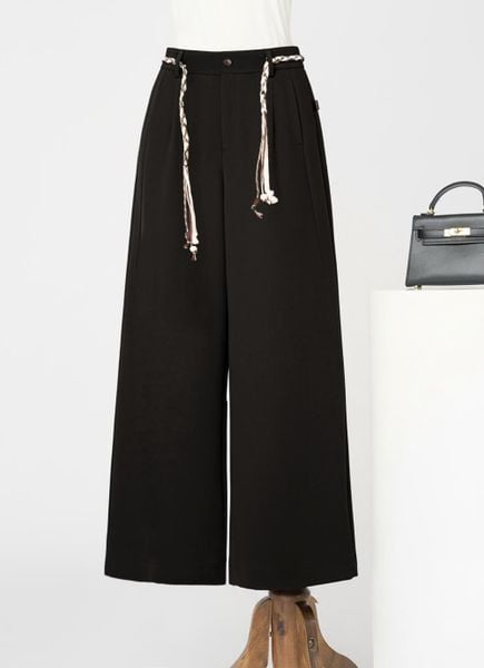  Quần suông dạ YL mềm kèm đai tết cạp chun sau 