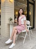  Quần thô dáng suông lửng xếp ly trước 