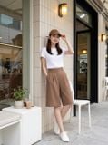  Quần thô dáng suông lửng xếp ly trước 
