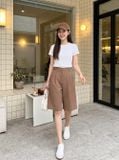  Quần thô dáng suông lửng xếp ly trước 
