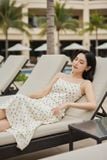  Áo hai dây ren có đệm ngực cổ ngang họa tiết nhí 