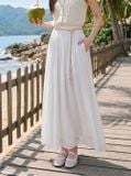  Chân váy Chiffon Maxi cạp chun phối dây đai tinh tế 