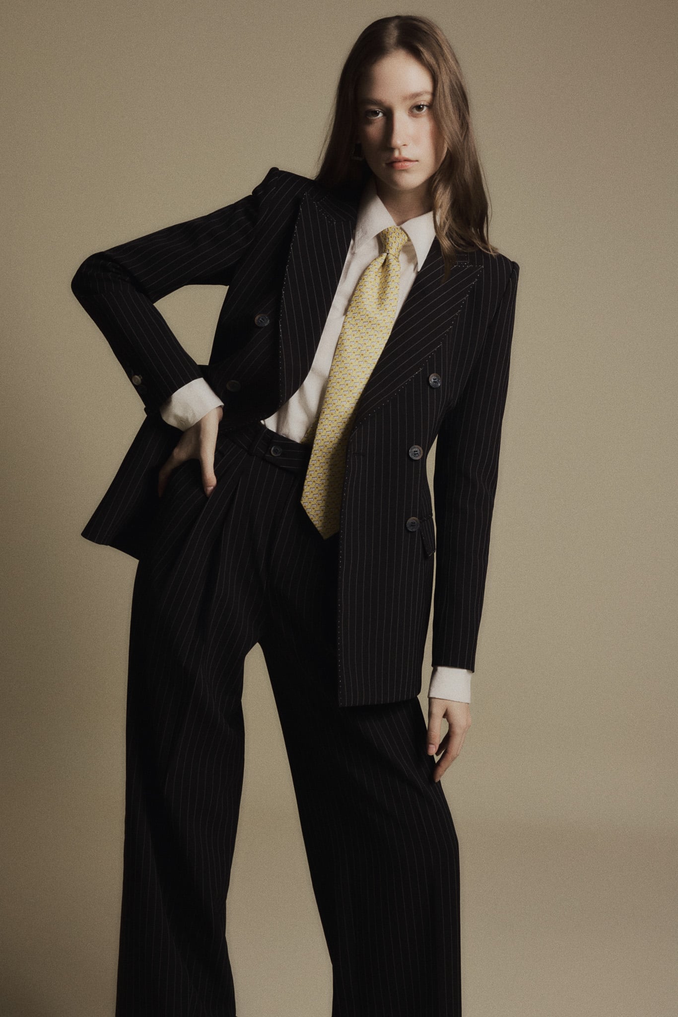  OBSIDIAN PINSTRIPE DOUBLE JACKET 