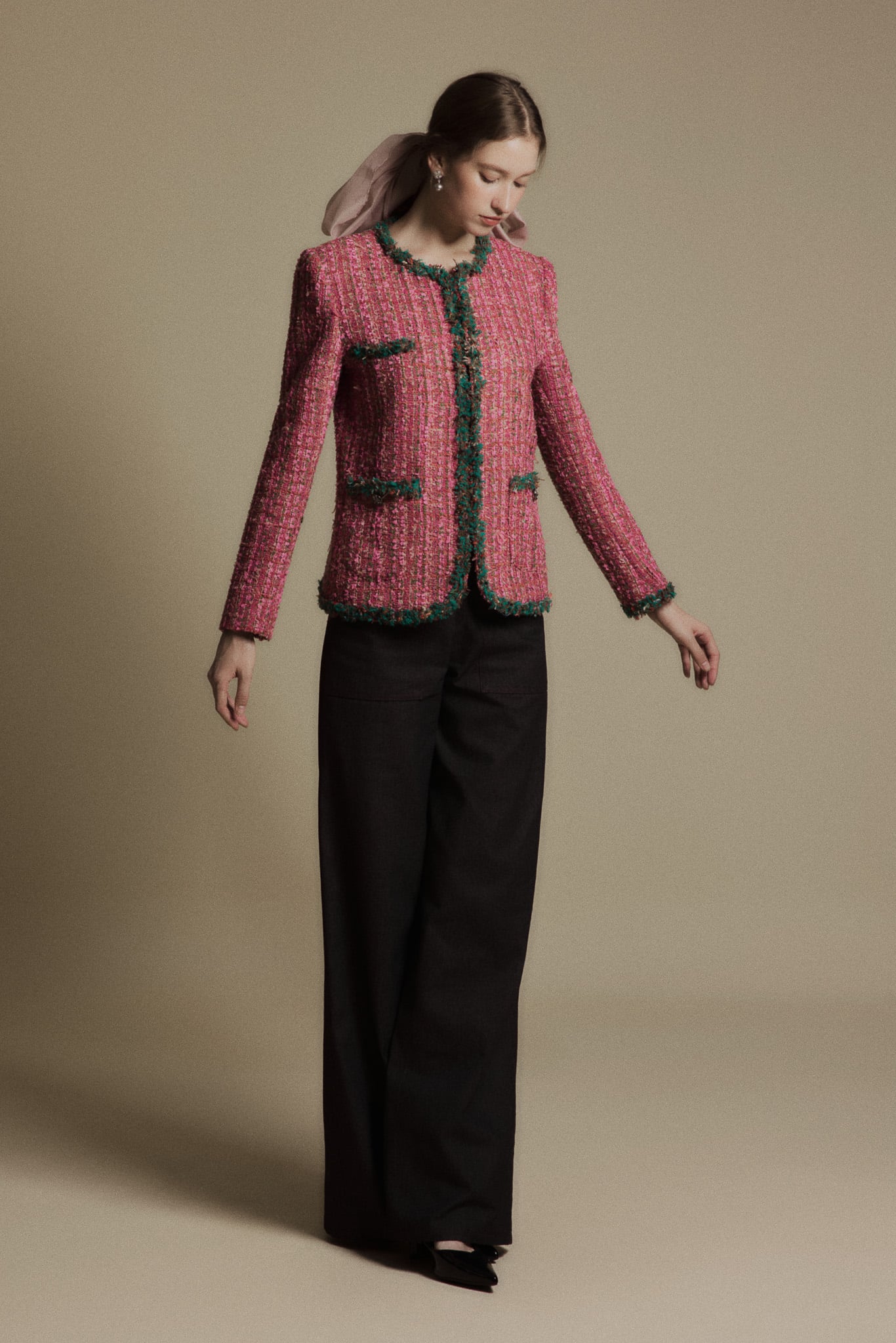  ROSE QUARTZ TWEED BLAZER 