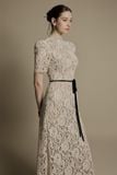  LILY IVORY HIGH NECK LACE DRESS 