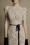  LILY IVORY HIGH NECK LACE DRESS 