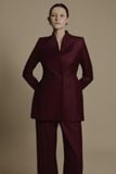 CRIMSON MINIMAL WOOL TAILORED SUIT JACKET 