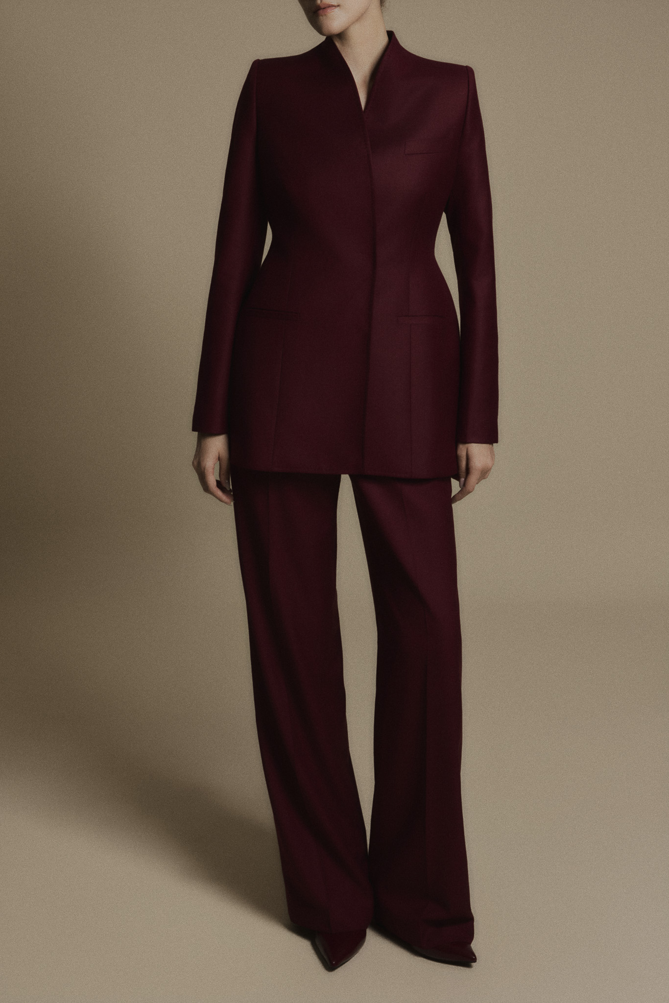  CRIMSON MINIMAL WOOL TROUSERS 