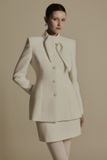  GRACE IVORY HIGH COLLAR SUIT JACKET 