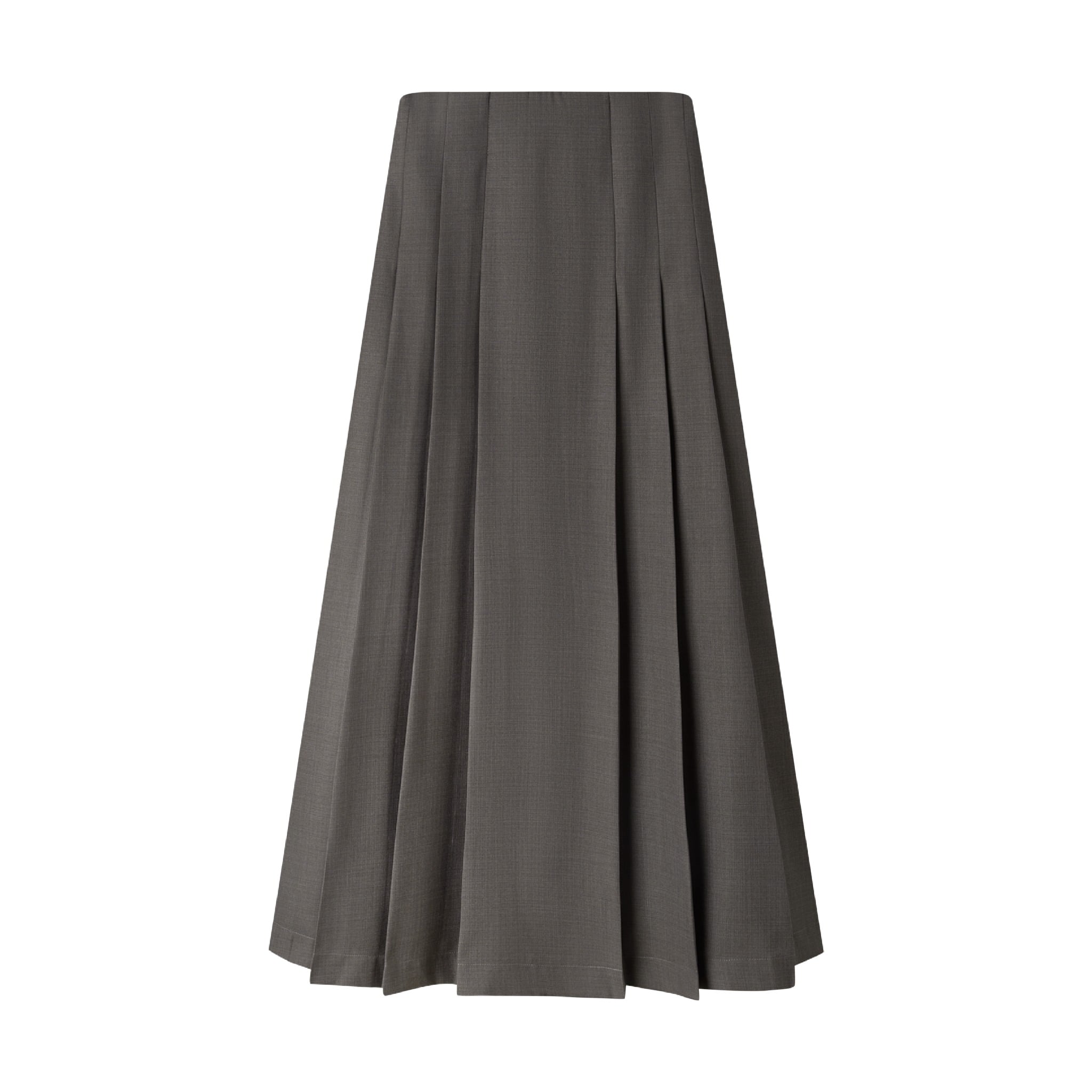  ASH GREY TAILORED PLEATED SKIRT 