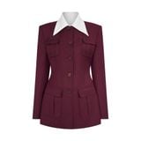  BURGUNDY SILENCE TAILORED SUIT 