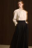  CLOUD SOFT TIE NECK BLOUSE 