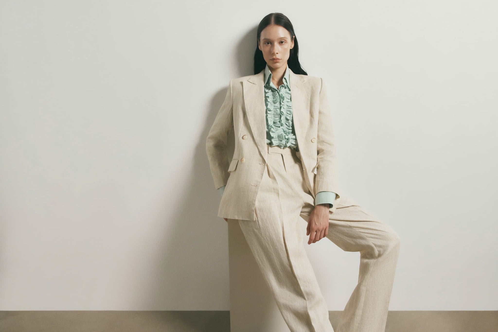  DUNE LINEN DOUBLE - BREAST BLAZER 