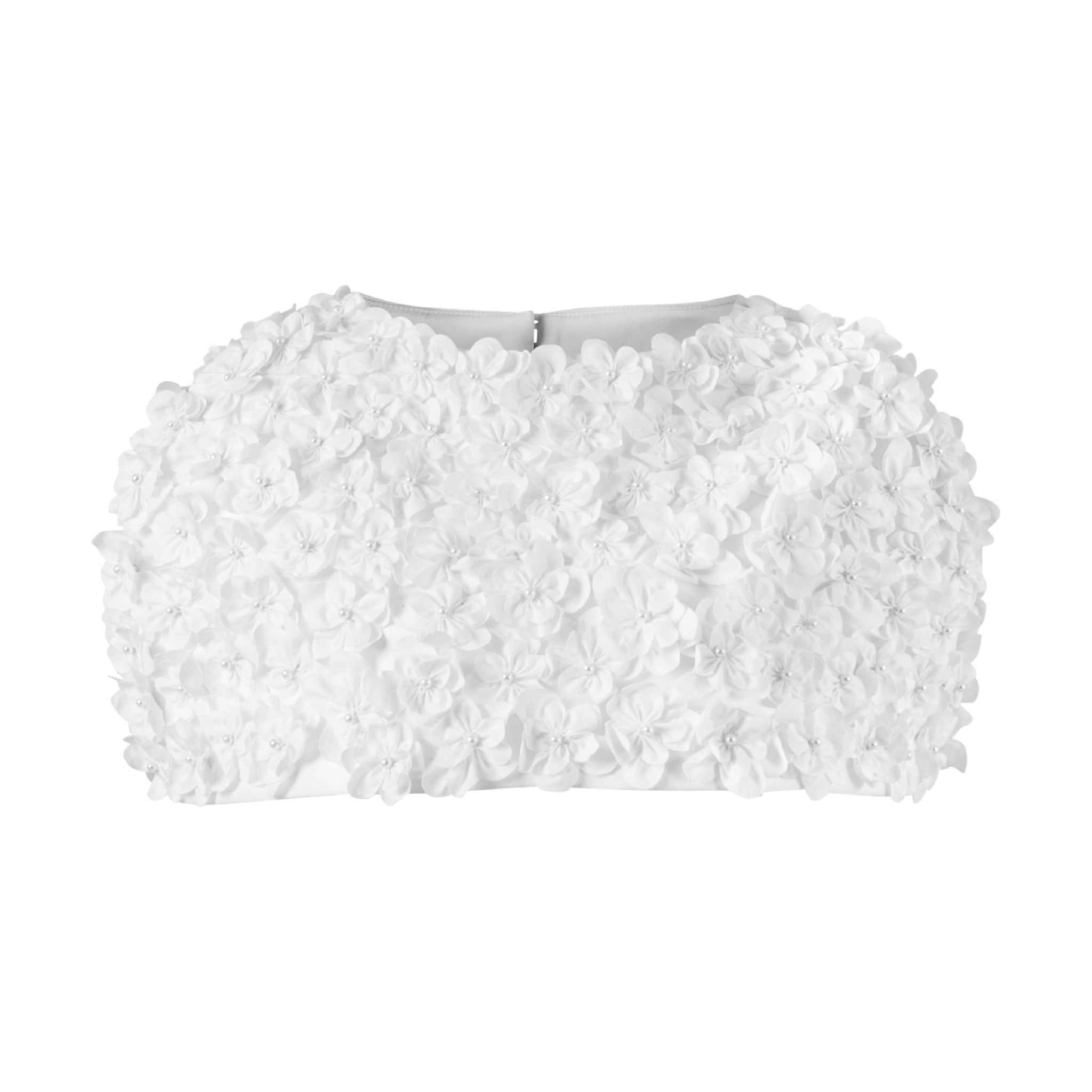  WHITE BLOOM 3D FLORAL CAPE 