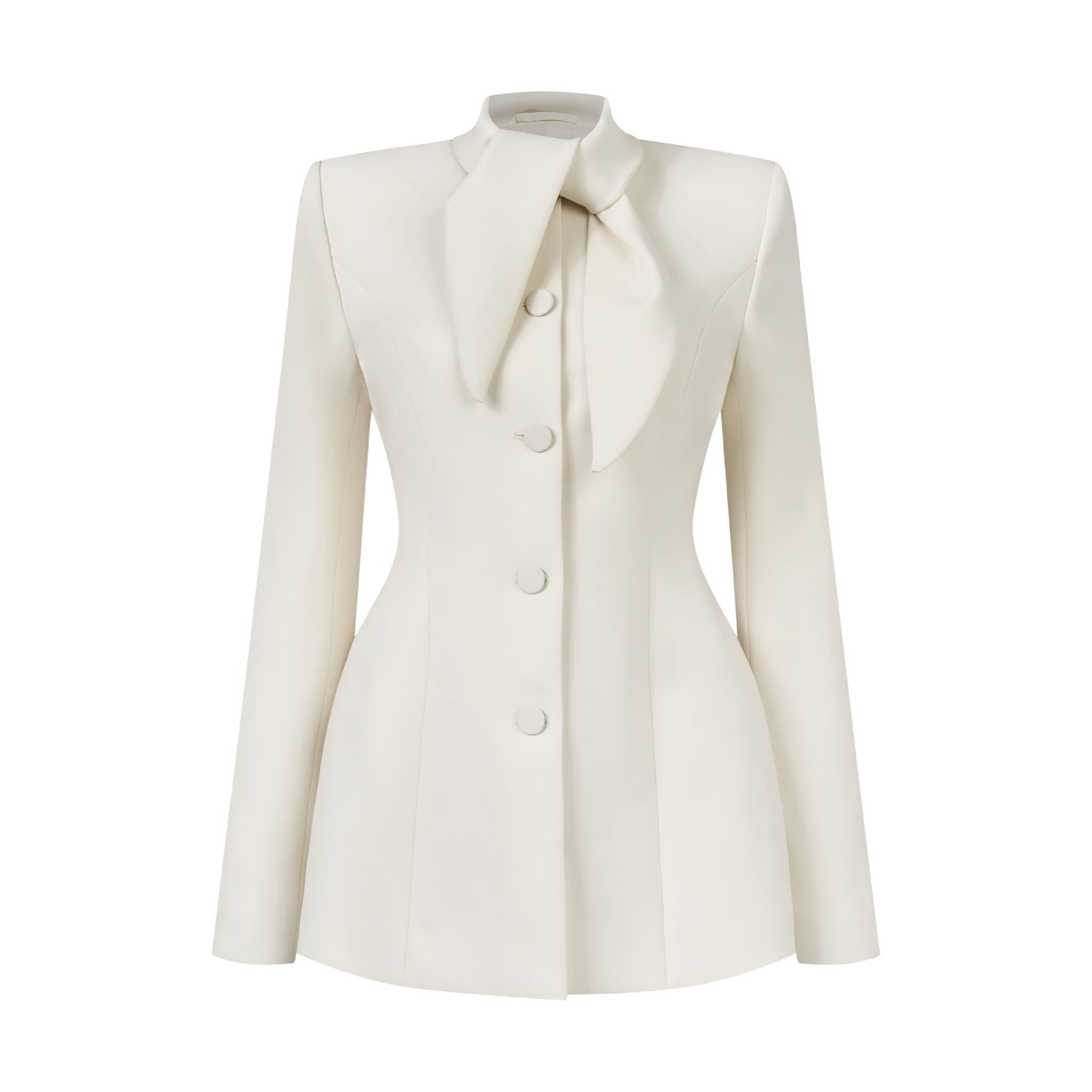  GRACE IVORY HIGH COLLAR SUIT JACKET 