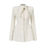  GRACE IVORY HIGH COLLAR SUIT JACKET 