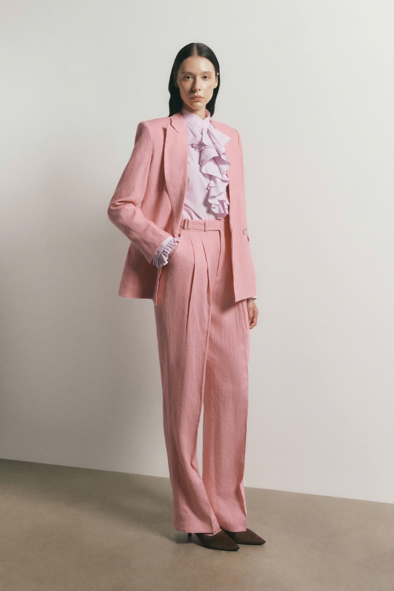  ROSÉ LINEN TROUSERS 