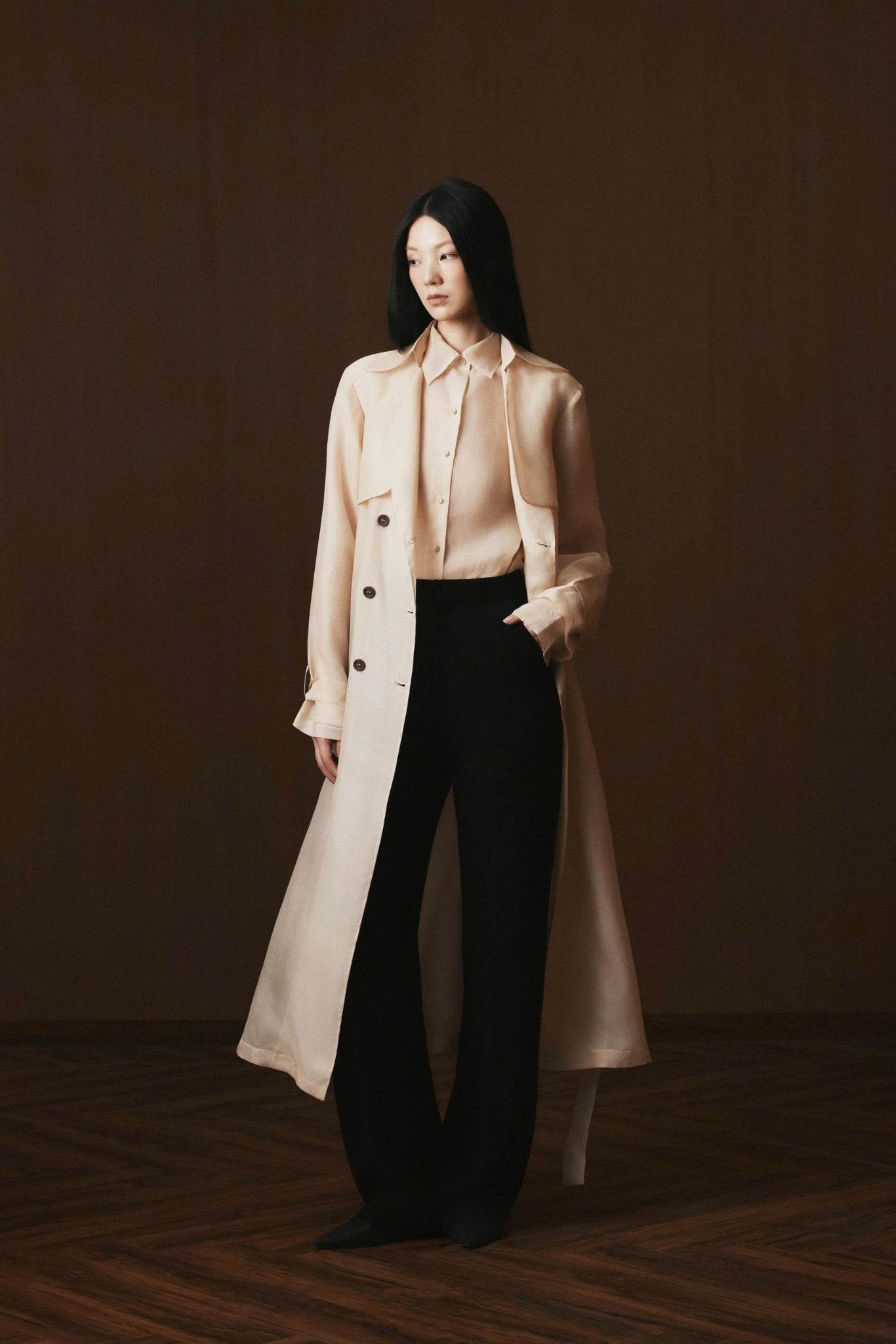  ELISE ORGANZA TRENCH COAT 