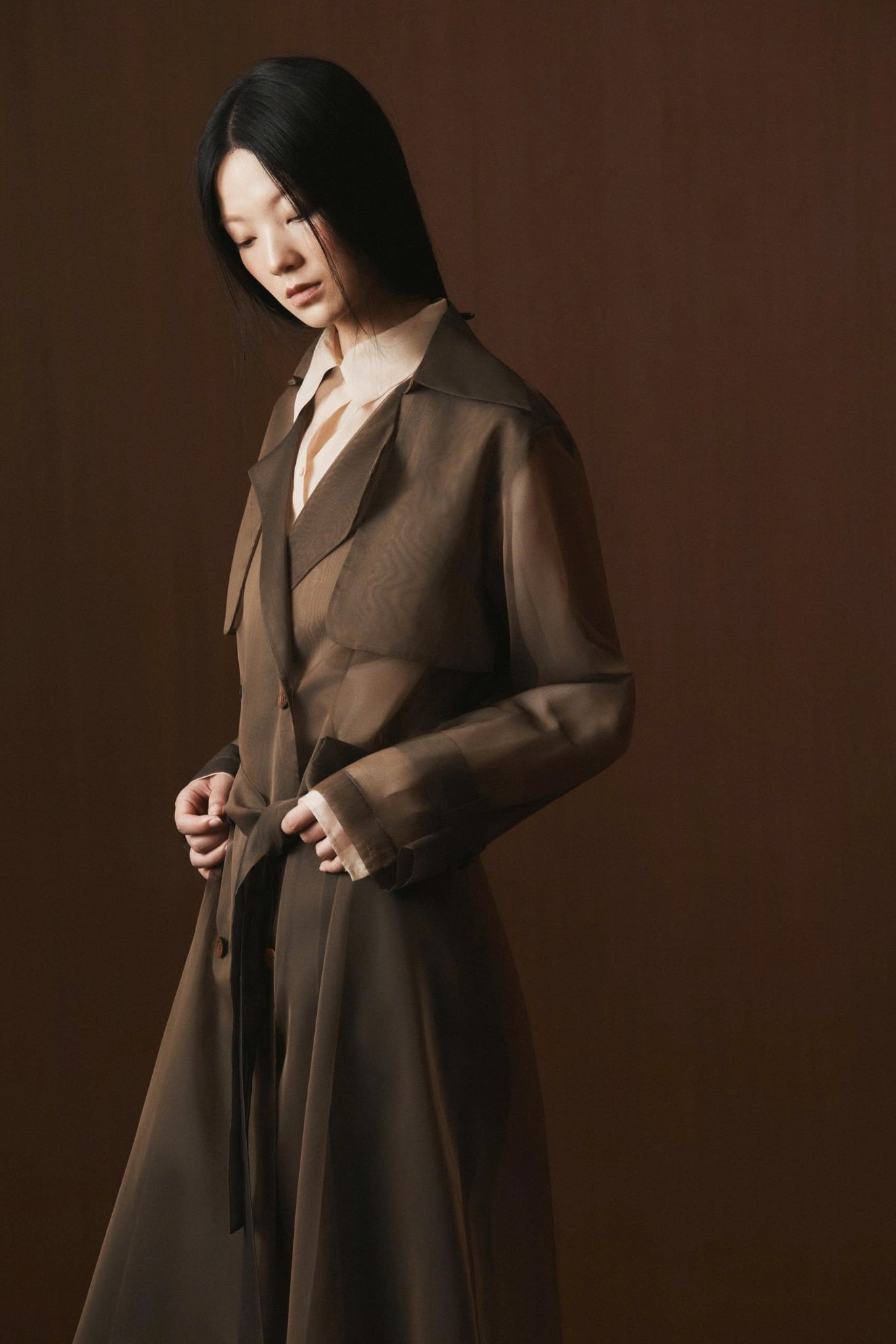  OMBRE SHEER TRENCH COAT 