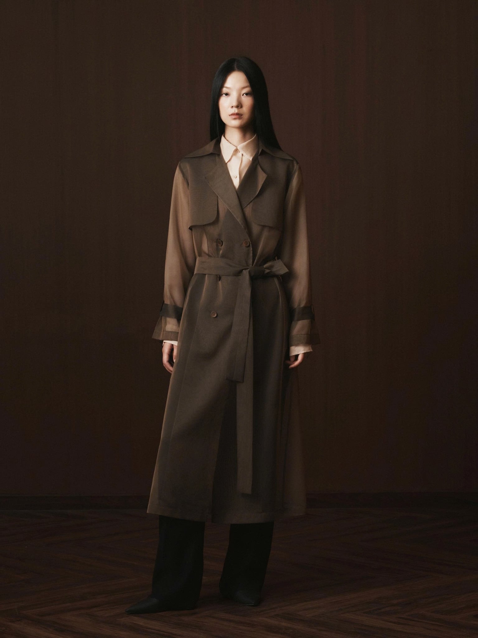  OMBRE SHEER TRENCH COAT 