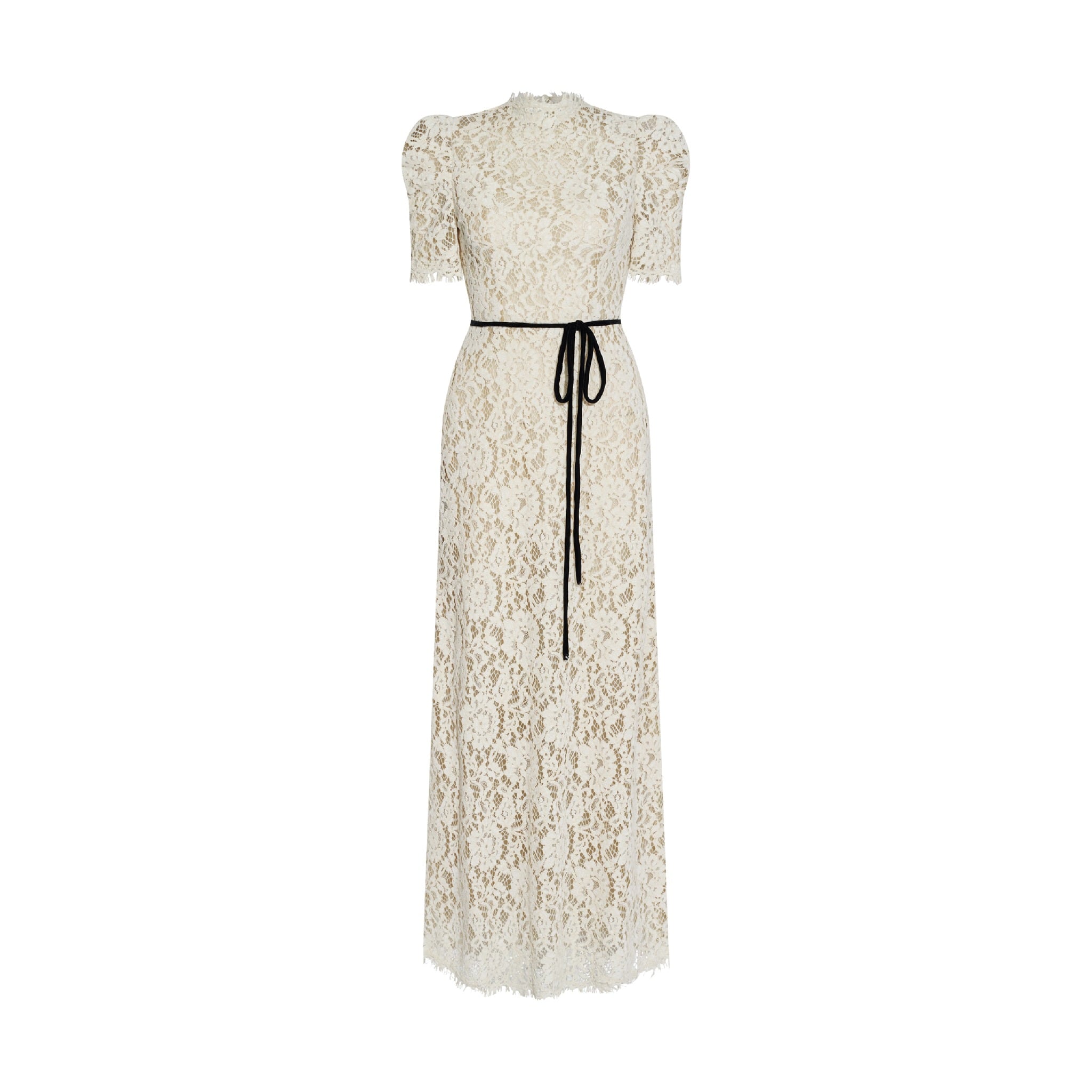  LILY IVORY HIGH NECK LACE DRESS 