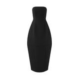  NOIRER SHEER SLEEVE CPLUMN DRESS 