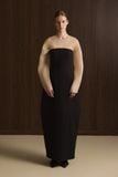  NOIRER SHEER SLEEVE CPLUMN DRESS 