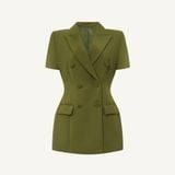  OLIVE GRACE-DOUBLE-BREASTED SHORT-SLEEVE BLAZER 