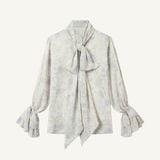  PETAL RUFFLE-PRINTED BLOUSE 