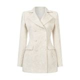  PETAL IVORY FLORAL LACE SUIT JACKET 