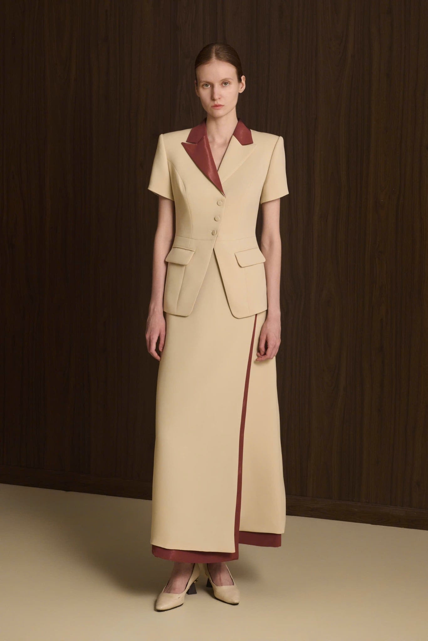  MOREL CONTRAST COLLAR BLAZER 