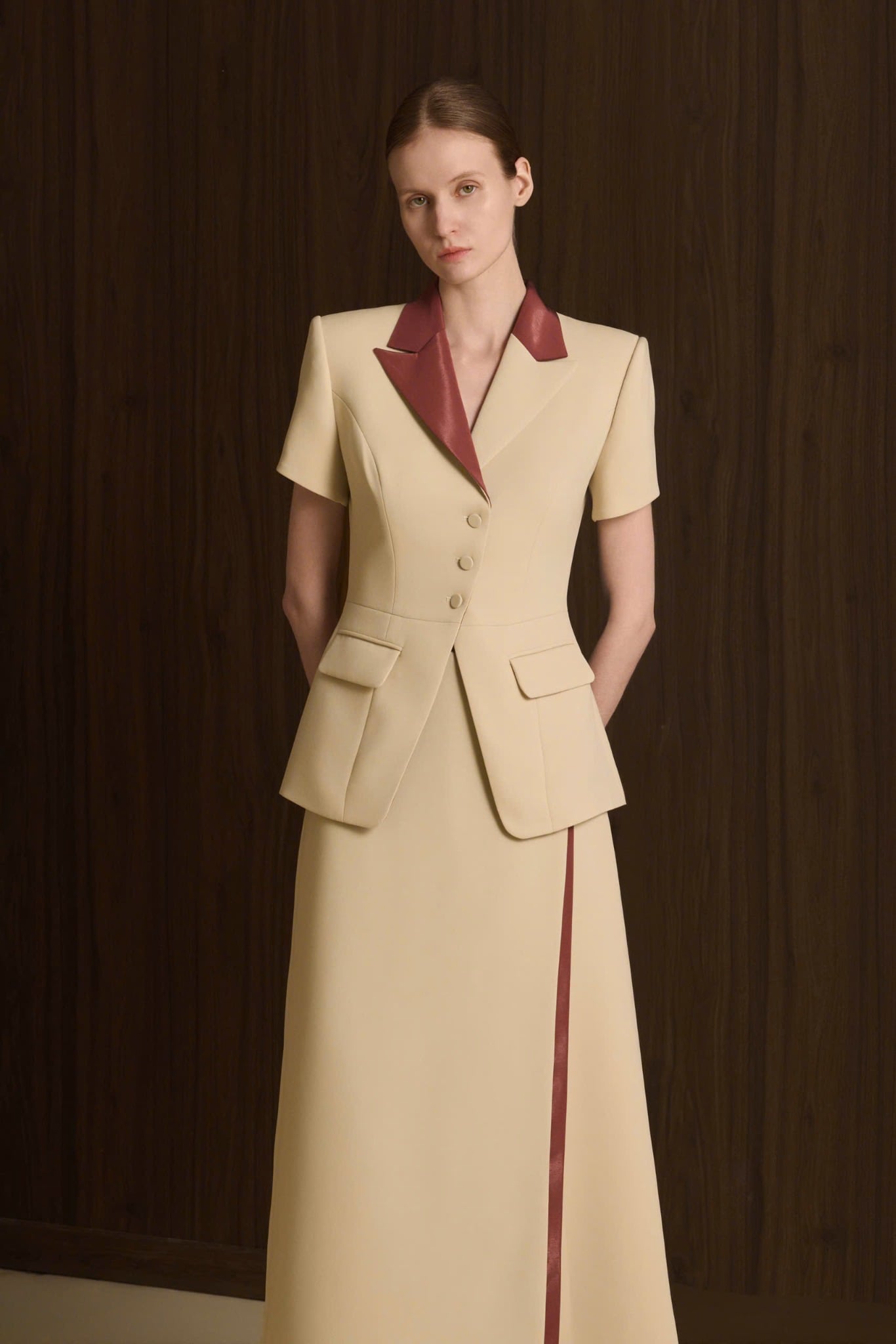  MOREL CONTRAST COLLAR BLAZER 