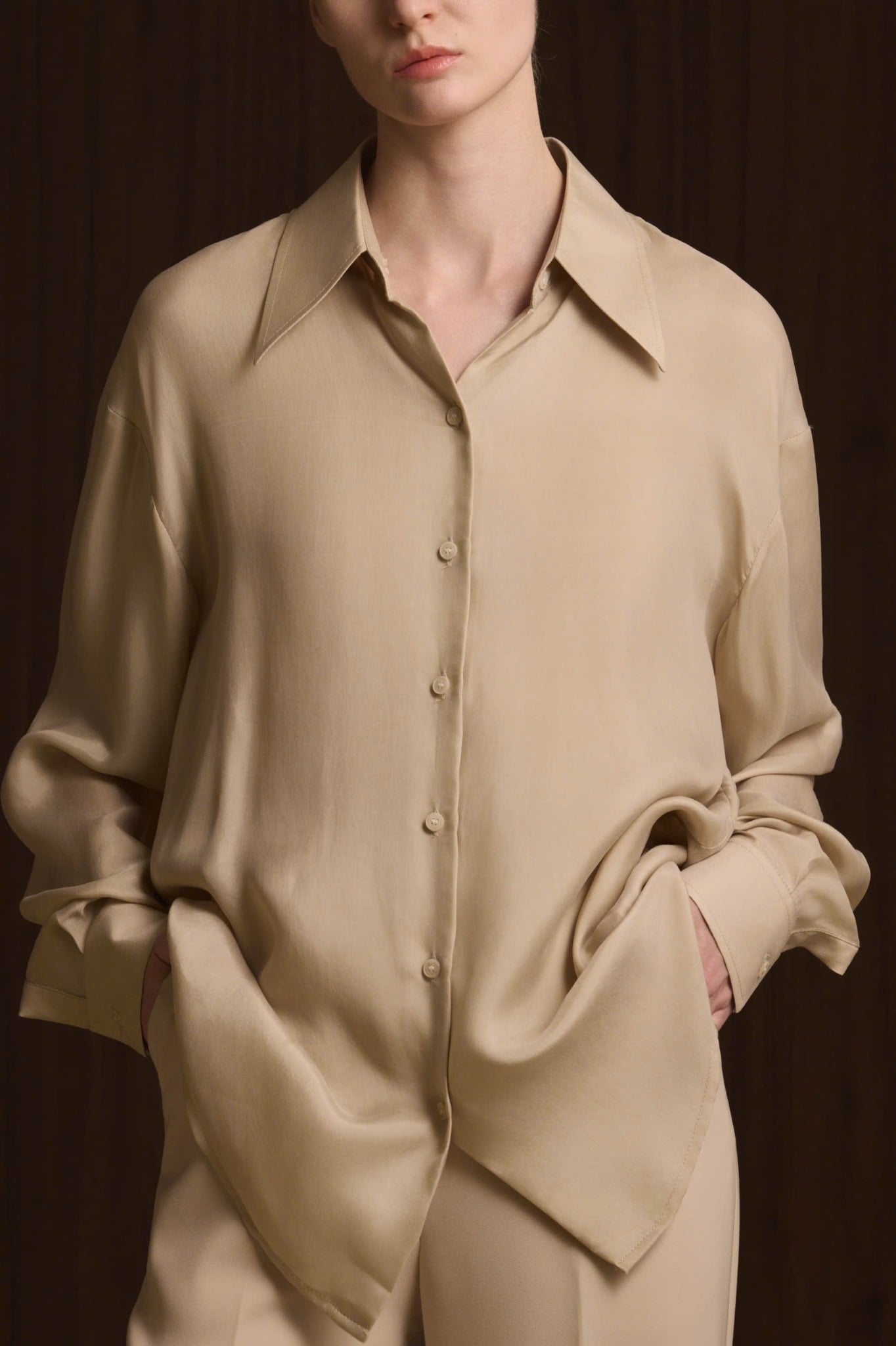  NUDE RELAXED SILK SHIRT 