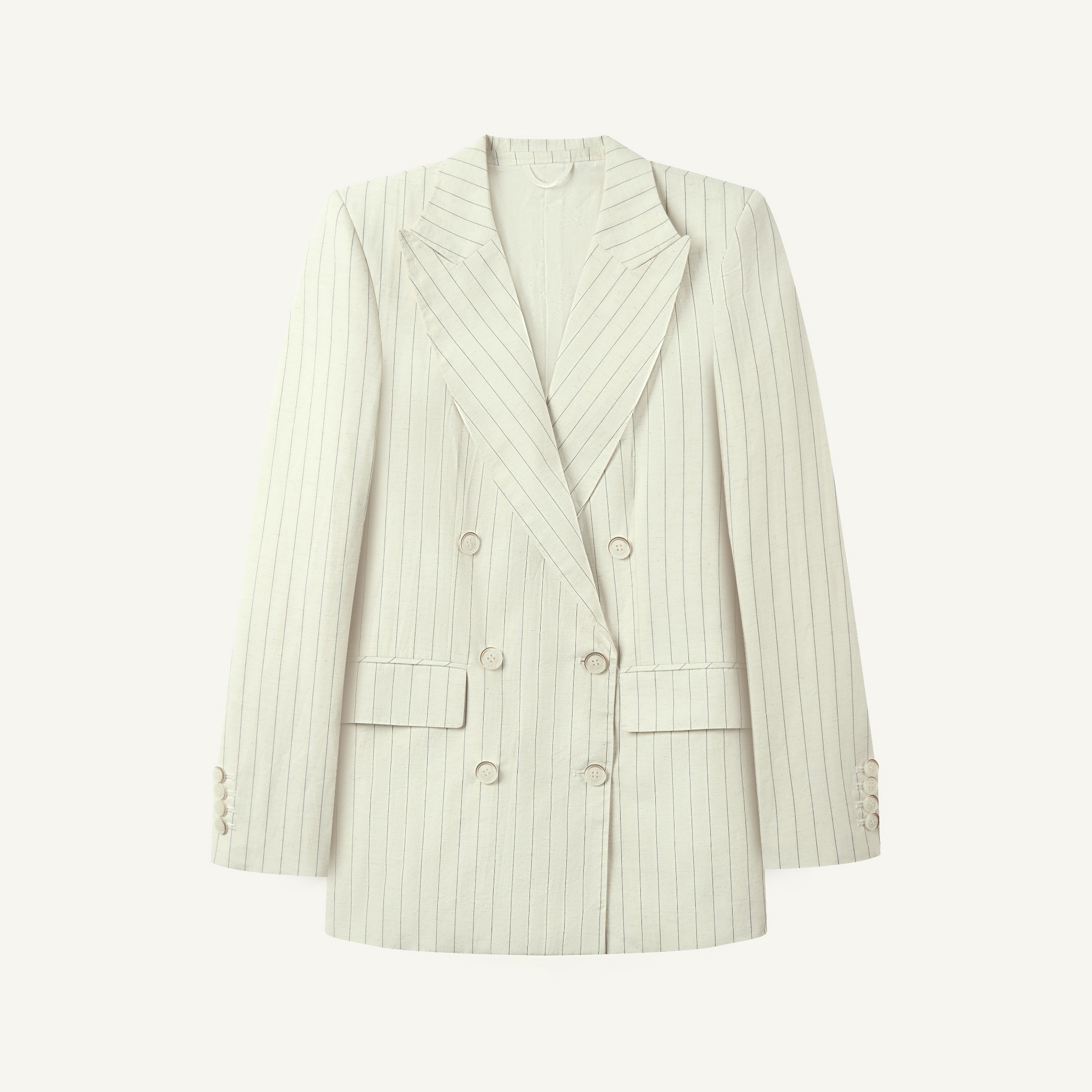  SUNBEAM CREAM PINSTRIPE DOUBLES BREAST SUIT 