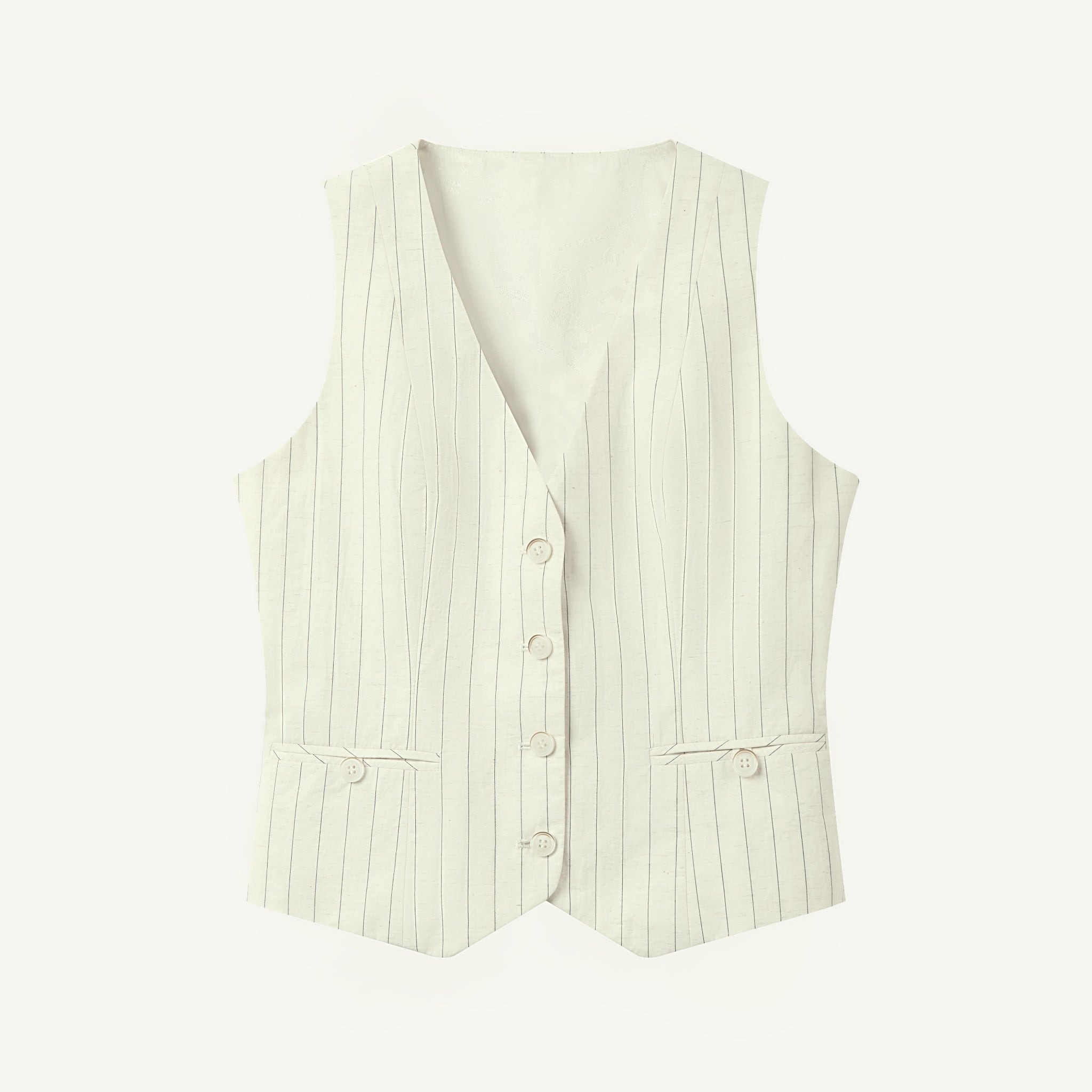  SUNBEAM CREAM PINSTRIPE VEST 