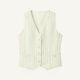  SUNBEAM CREAM PINSTRIPE VEST 