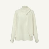  TWILIGHT HIGH NECK DRAPED BLOUSE 