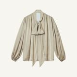  GOLDEN WHISPER-BOWED BLOUSE 