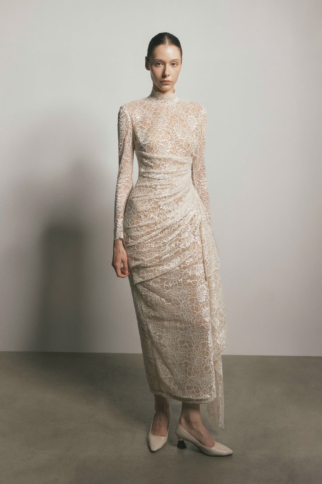  WILLOW DRAPED LACE DRESS 