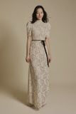  LILY IVORY HIGH NECK LACE DRESS 