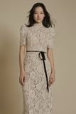  LILY IVORY HIGH NECK LACE DRESS 