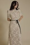  LILY IVORY HIGH NECK LACE DRESS 