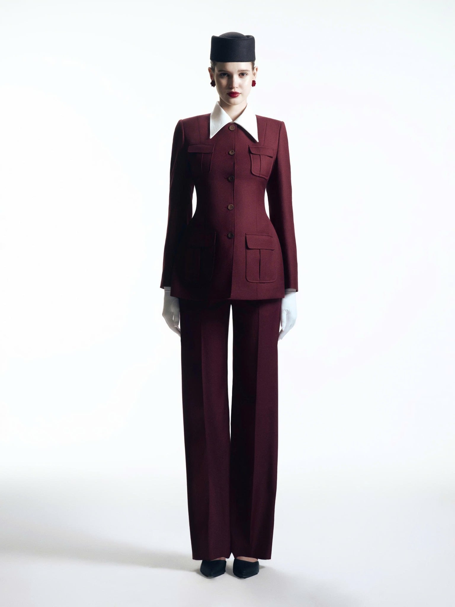  BURGUNDY SILENCE TROUSERS 